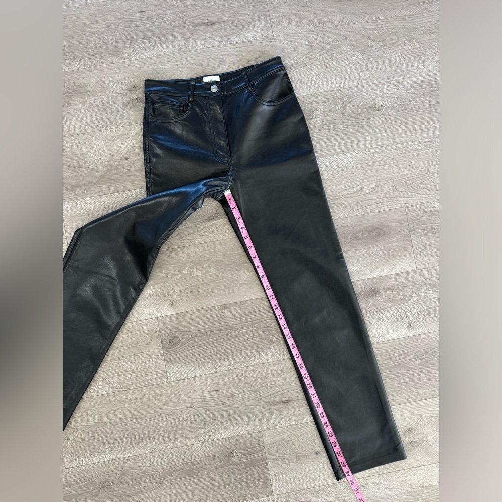 Aritzia Wilfred Melina High Rise Vegan Faux Leather Pants Black Size 2 - Picture 11 of 16
